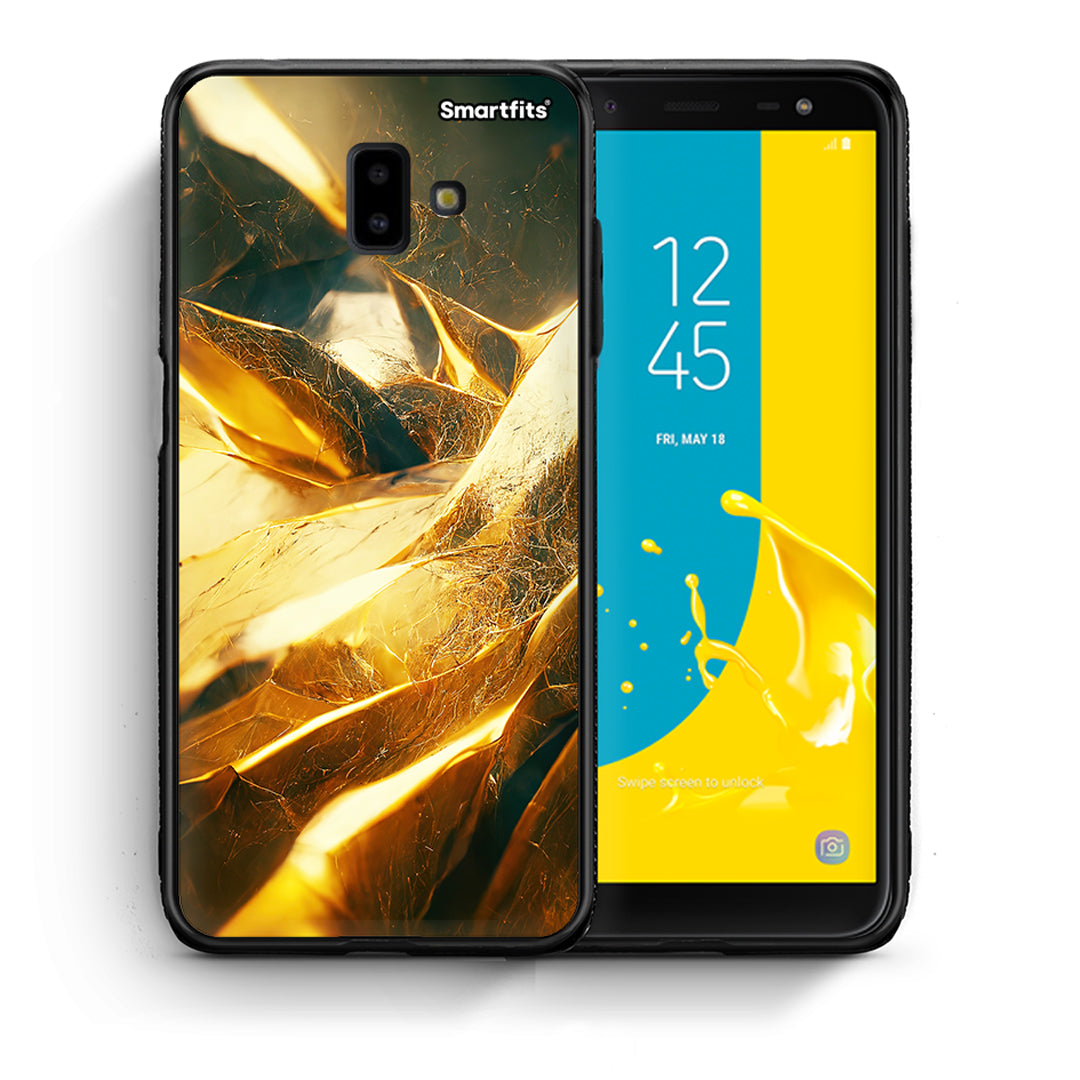 Θήκη Samsung J6+ Real Gold από τη Smartfits με σχέδιο στο πίσω μέρος και μαύρο περίβλημα | Samsung J6+ Real Gold case with colorful back and black bezels