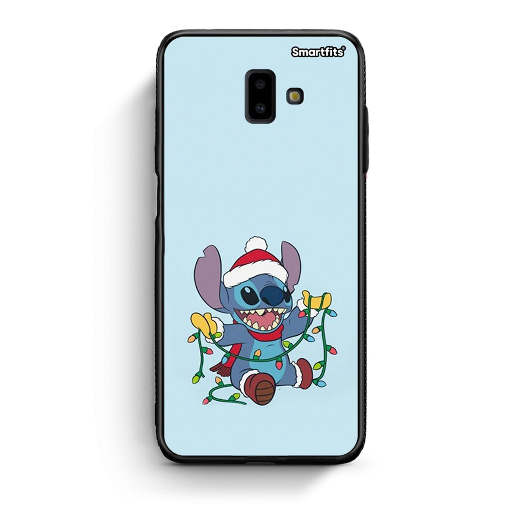 samsung J6+ Santa Stich θήκη από τη Smartfits με σχέδιο στο πίσω μέρος και μαύρο περίβλημα | Smartphone case with colorful back and black bezels by Smartfits