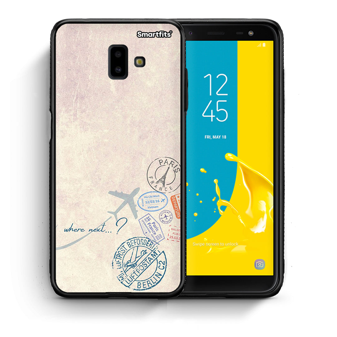 Θήκη Samsung J6+ Where Next από τη Smartfits με σχέδιο στο πίσω μέρος και μαύρο περίβλημα | Samsung J6+ Where Next case with colorful back and black bezels