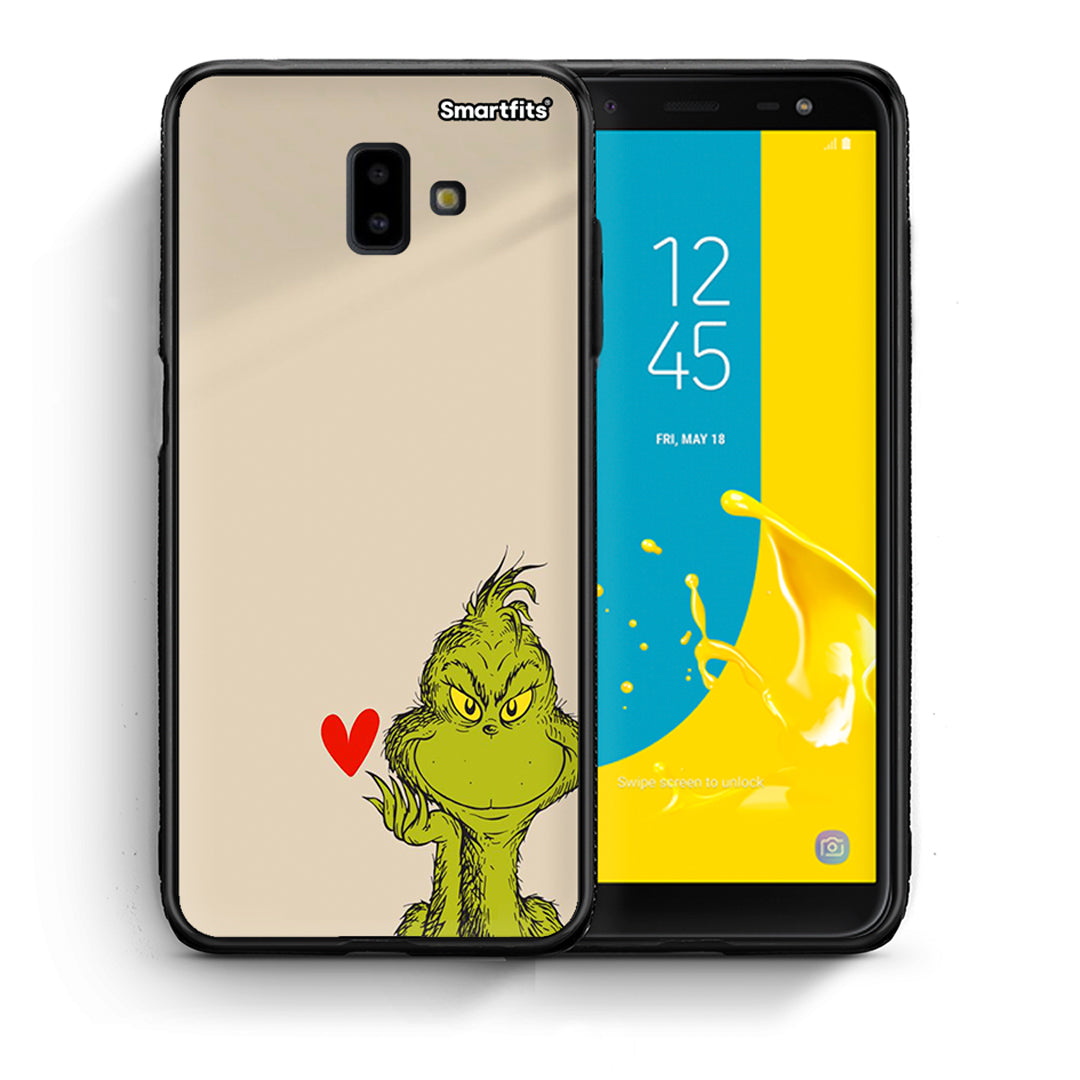 Θήκη Samsung J6+ Xmas Grinch από τη Smartfits με σχέδιο στο πίσω μέρος και μαύρο περίβλημα | Samsung J6+ Xmas Grinch case with colorful back and black bezels