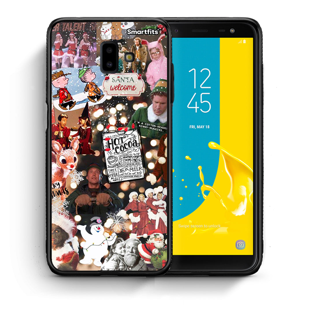 Θήκη Samsung J6+ Xmas Movies από τη Smartfits με σχέδιο στο πίσω μέρος και μαύρο περίβλημα | Samsung J6+ Xmas Movies case with colorful back and black bezels