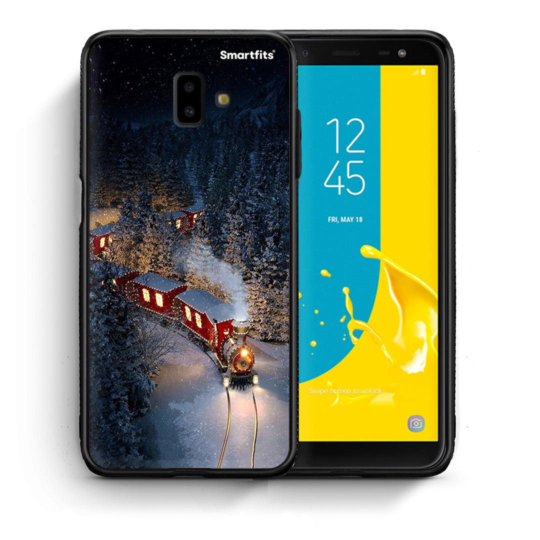 Θήκη Samsung J6+ Xmas Train από τη Smartfits με σχέδιο στο πίσω μέρος και μαύρο περίβλημα | Samsung J6+ Xmas Train case with colorful back and black bezels