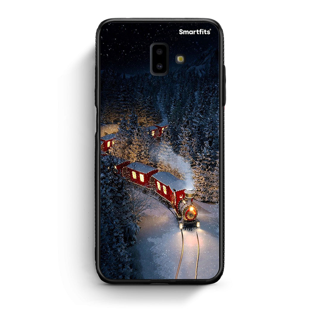 samsung J6+ Xmas Train θήκη από τη Smartfits με σχέδιο στο πίσω μέρος και μαύρο περίβλημα | Smartphone case with colorful back and black bezels by Smartfits