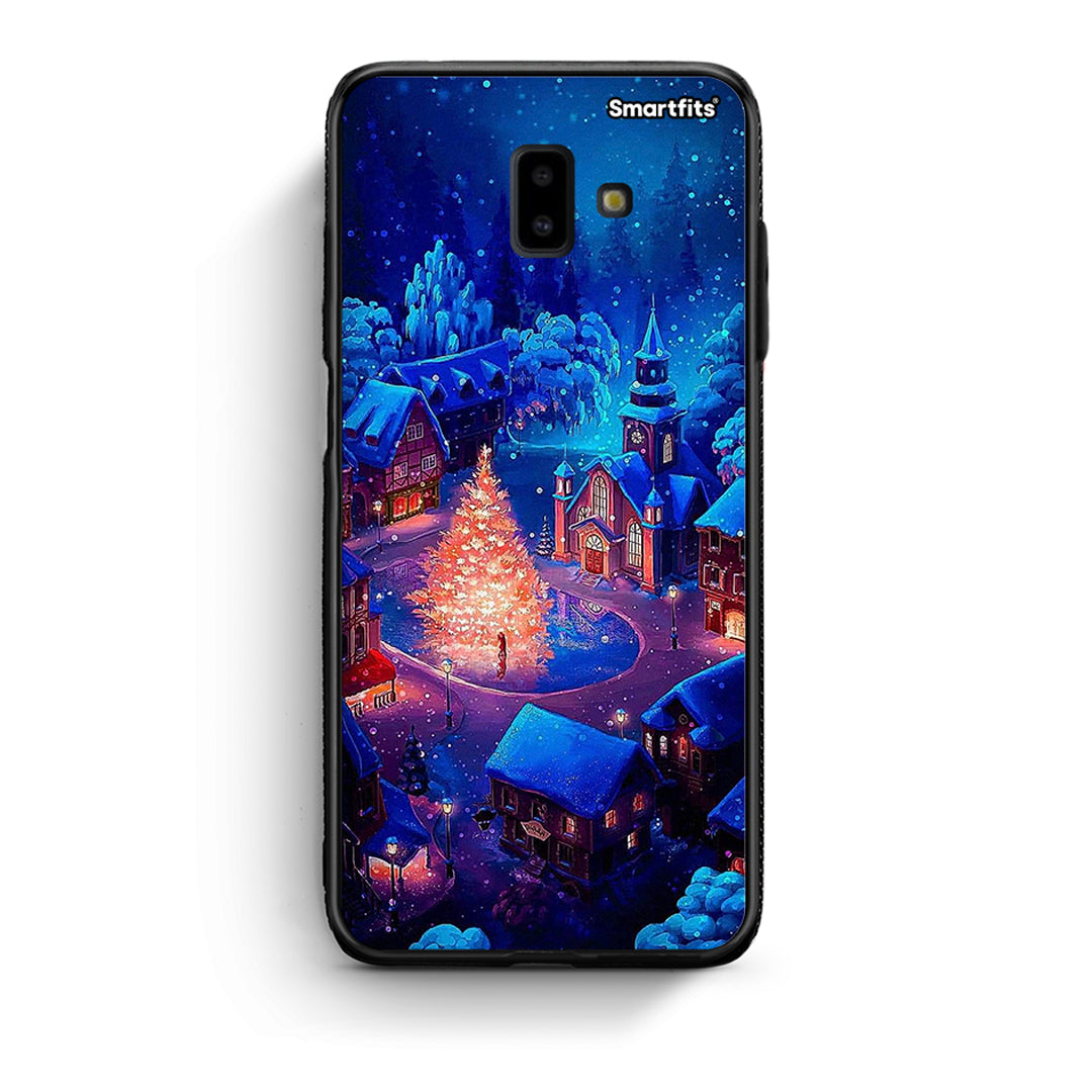 samsung J6+ Xmas Village θήκη από τη Smartfits με σχέδιο στο πίσω μέρος και μαύρο περίβλημα | Smartphone case with colorful back and black bezels by Smartfits