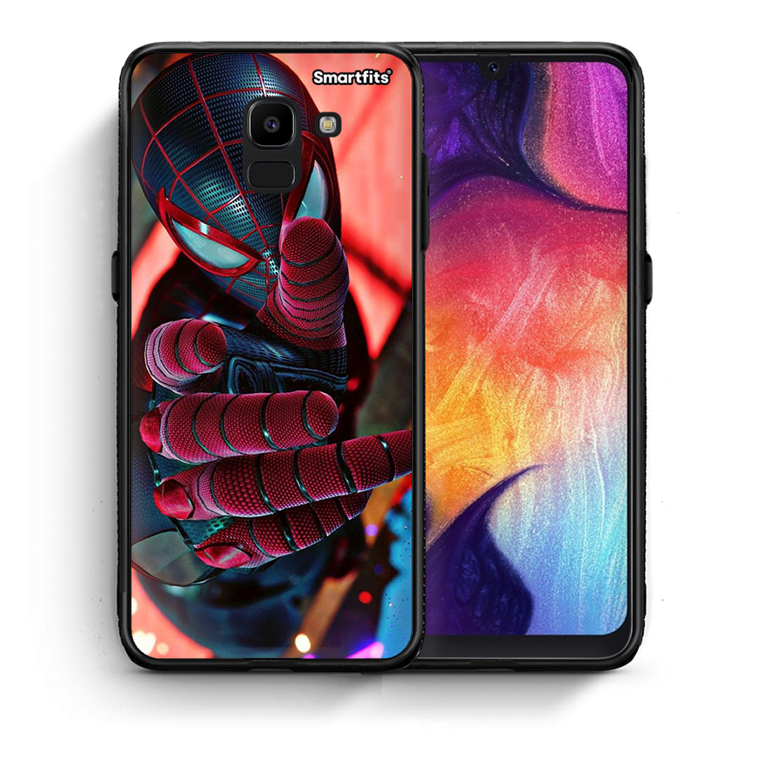 Θήκη Samsung J6 Spider Hand από τη Smartfits με σχέδιο στο πίσω μέρος και μαύρο περίβλημα | Samsung J6 Spider Hand case with colorful back and black bezels