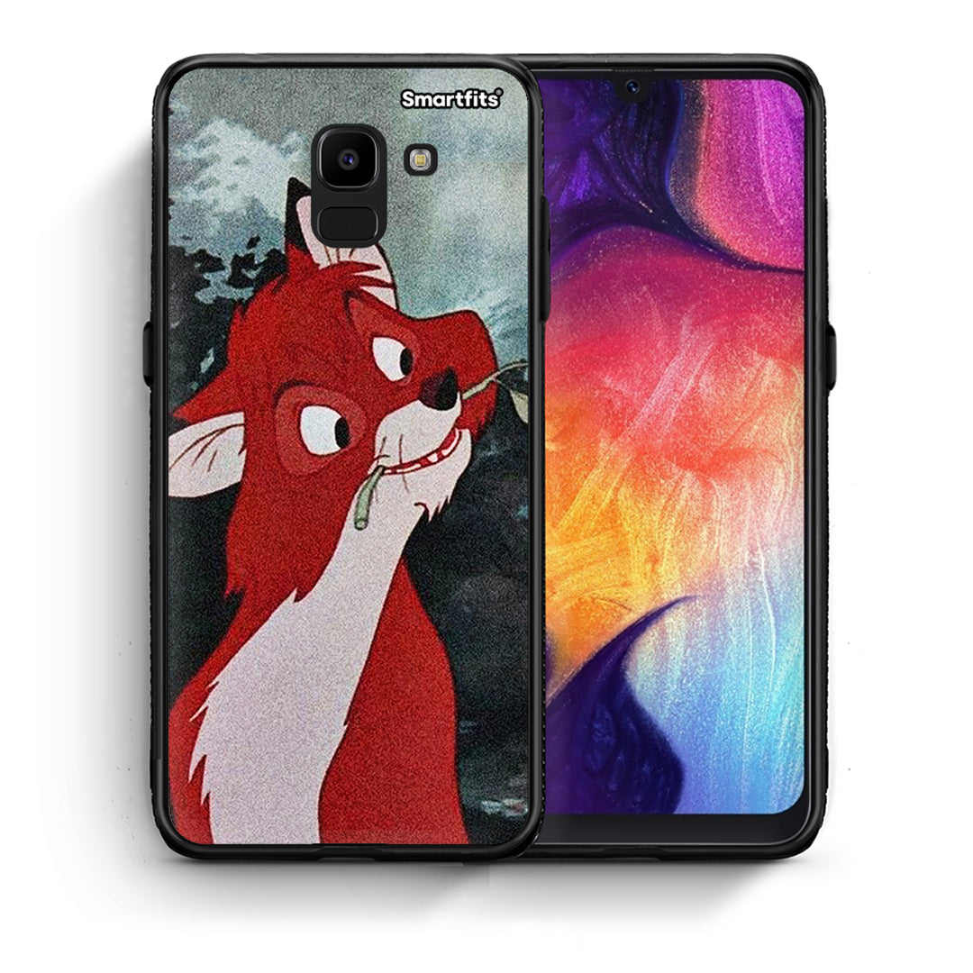 Θήκη Samsung J6 Tod And Vixey Love 1 από τη Smartfits με σχέδιο στο πίσω μέρος και μαύρο περίβλημα | Samsung J6 Tod And Vixey Love 1 case with colorful back and black bezels