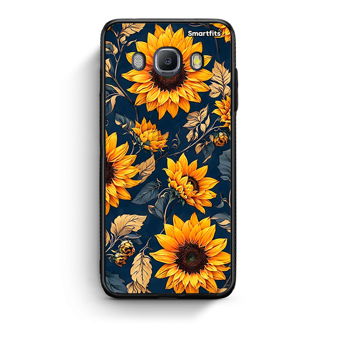 Samsung J7 2016 Autumn Sunflowers θήκη από τη Smartfits με σχέδιο στο πίσω μέρος και μαύρο περίβλημα | Smartphone case with colorful back and black bezels by Smartfits