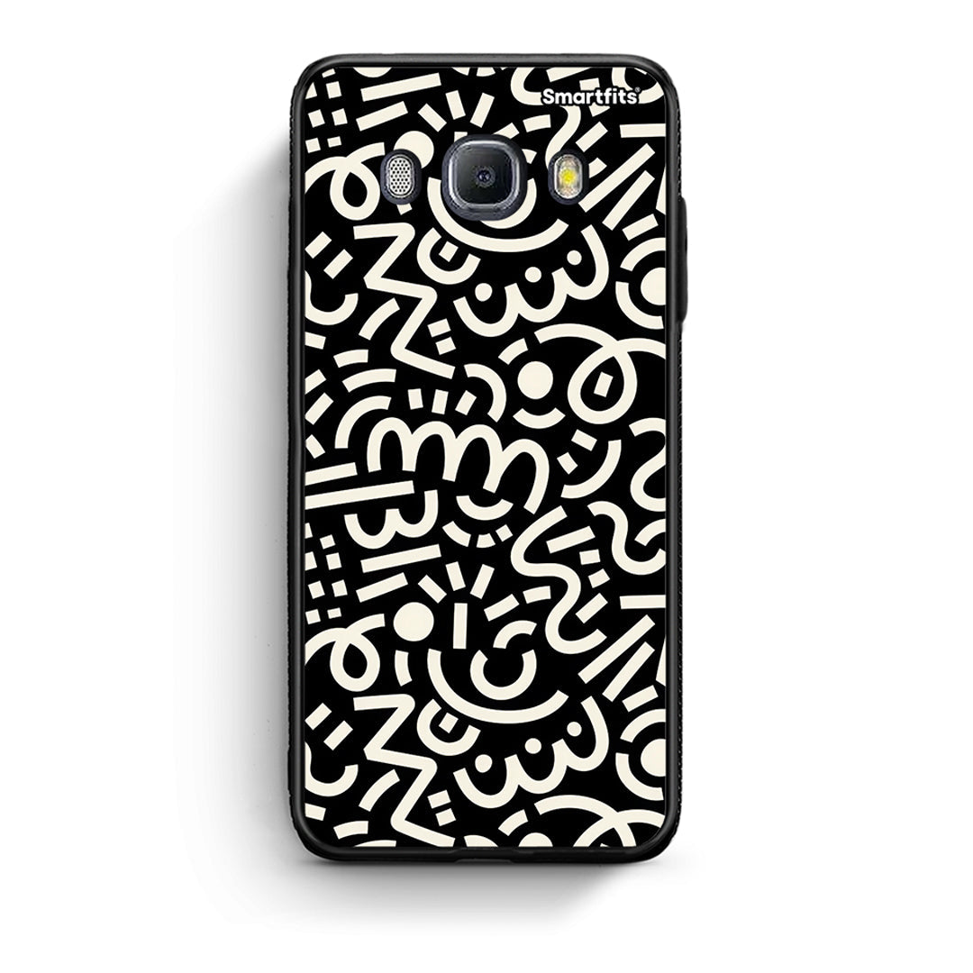 Samsung J7 2016 Doodle Art θήκη από τη Smartfits με σχέδιο στο πίσω μέρος και μαύρο περίβλημα | Smartphone case with colorful back and black bezels by Smartfits