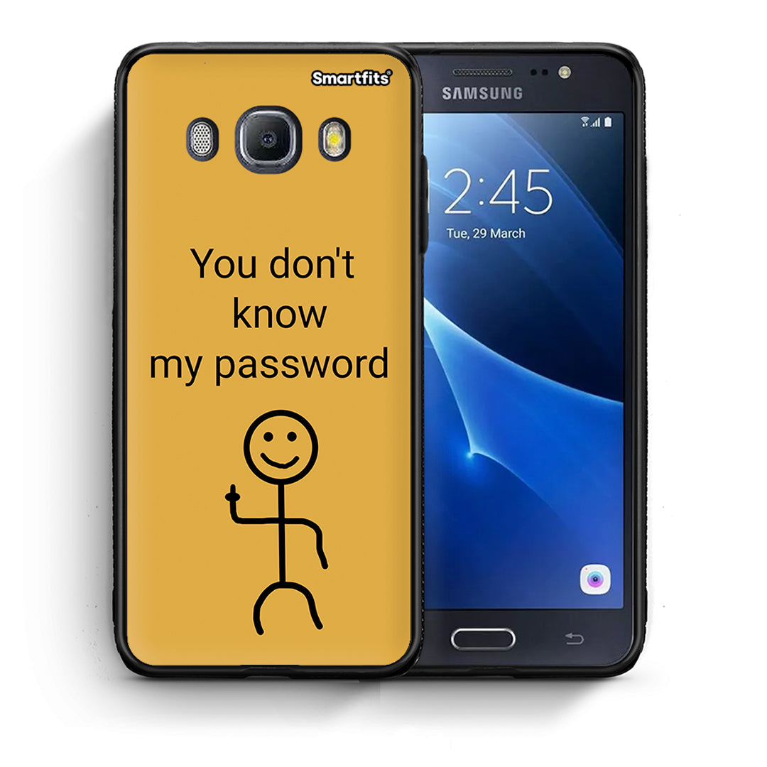 Θήκη Samsung J7 2016 My Password από τη Smartfits με σχέδιο στο πίσω μέρος και μαύρο περίβλημα | Samsung J7 2016 My Password case with colorful back and black bezels