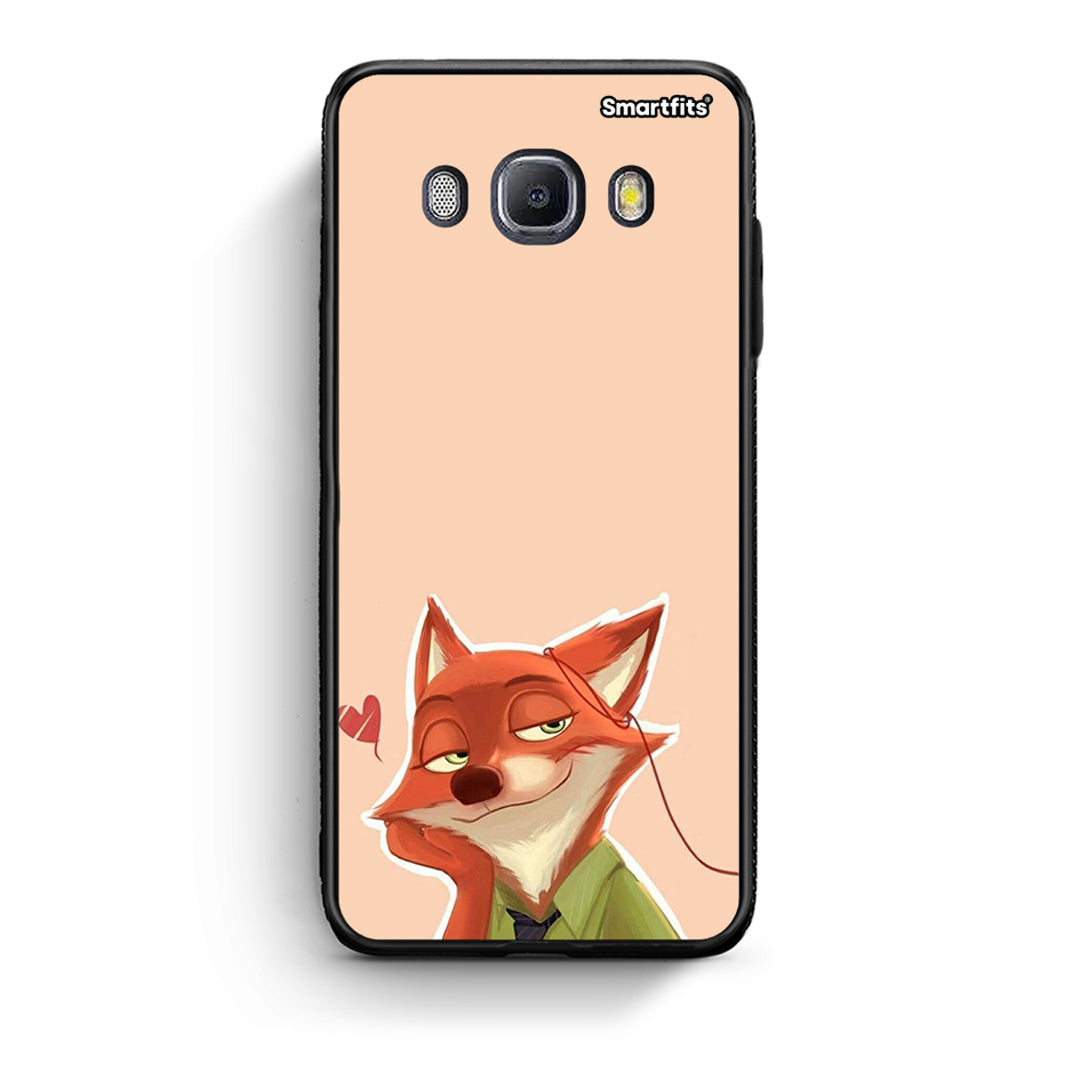 Samsung J7 2016 Nick Wilde And Judy Hopps Love 1 θήκη από τη Smartfits με σχέδιο στο πίσω μέρος και μαύρο περίβλημα | Smartphone case with colorful back and black bezels by Smartfits