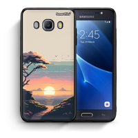 Thumbnail for Θήκη Samsung J7 2016 Pixel Sunset από τη Smartfits με σχέδιο στο πίσω μέρος και μαύρο περίβλημα | Samsung J7 2016 Pixel Sunset case with colorful back and black bezels