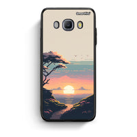 Thumbnail for Samsung J7 2016 Pixel Sunset θήκη από τη Smartfits με σχέδιο στο πίσω μέρος και μαύρο περίβλημα | Smartphone case with colorful back and black bezels by Smartfits