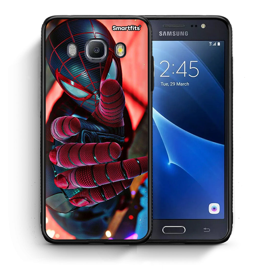 Θήκη Samsung J7 2016 Spider Hand από τη Smartfits με σχέδιο στο πίσω μέρος και μαύρο περίβλημα | Samsung J7 2016 Spider Hand case with colorful back and black bezels