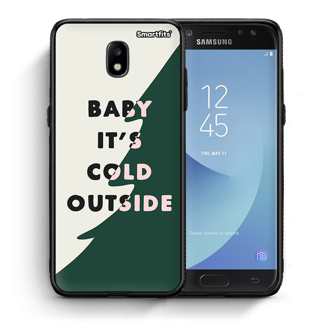 Θήκη Samsung J7 2017 Cold Outside από τη Smartfits με σχέδιο στο πίσω μέρος και μαύρο περίβλημα | Samsung J7 2017 Cold Outside case with colorful back and black bezels