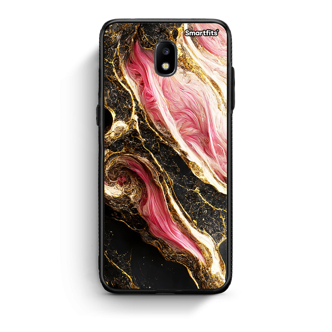 Samsung J7 2017 Glamorous Pink Marble θήκη από τη Smartfits με σχέδιο στο πίσω μέρος και μαύρο περίβλημα | Smartphone case with colorful back and black bezels by Smartfits