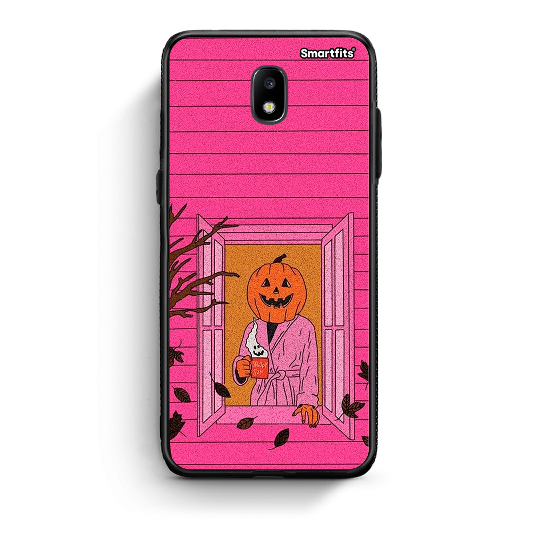 Samsung J7 2017 Halloween Pumpkin Lady θήκη από τη Smartfits με σχέδιο στο πίσω μέρος και μαύρο περίβλημα | Smartphone case with colorful back and black bezels by Smartfits