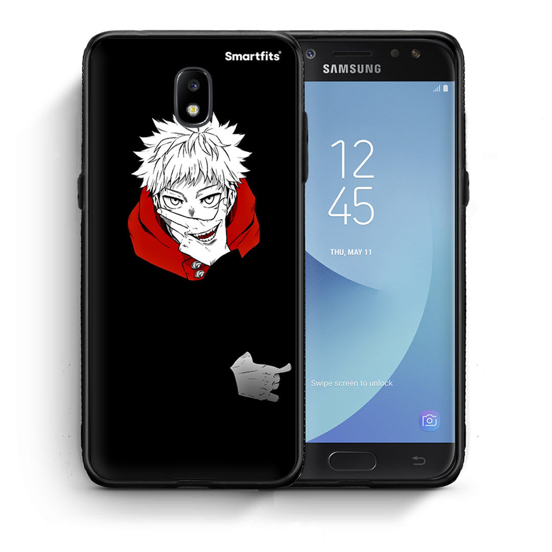 Θήκη Samsung J7 2017 Itadori Anime από τη Smartfits με σχέδιο στο πίσω μέρος και μαύρο περίβλημα | Samsung J7 2017 Itadori Anime case with colorful back and black bezels