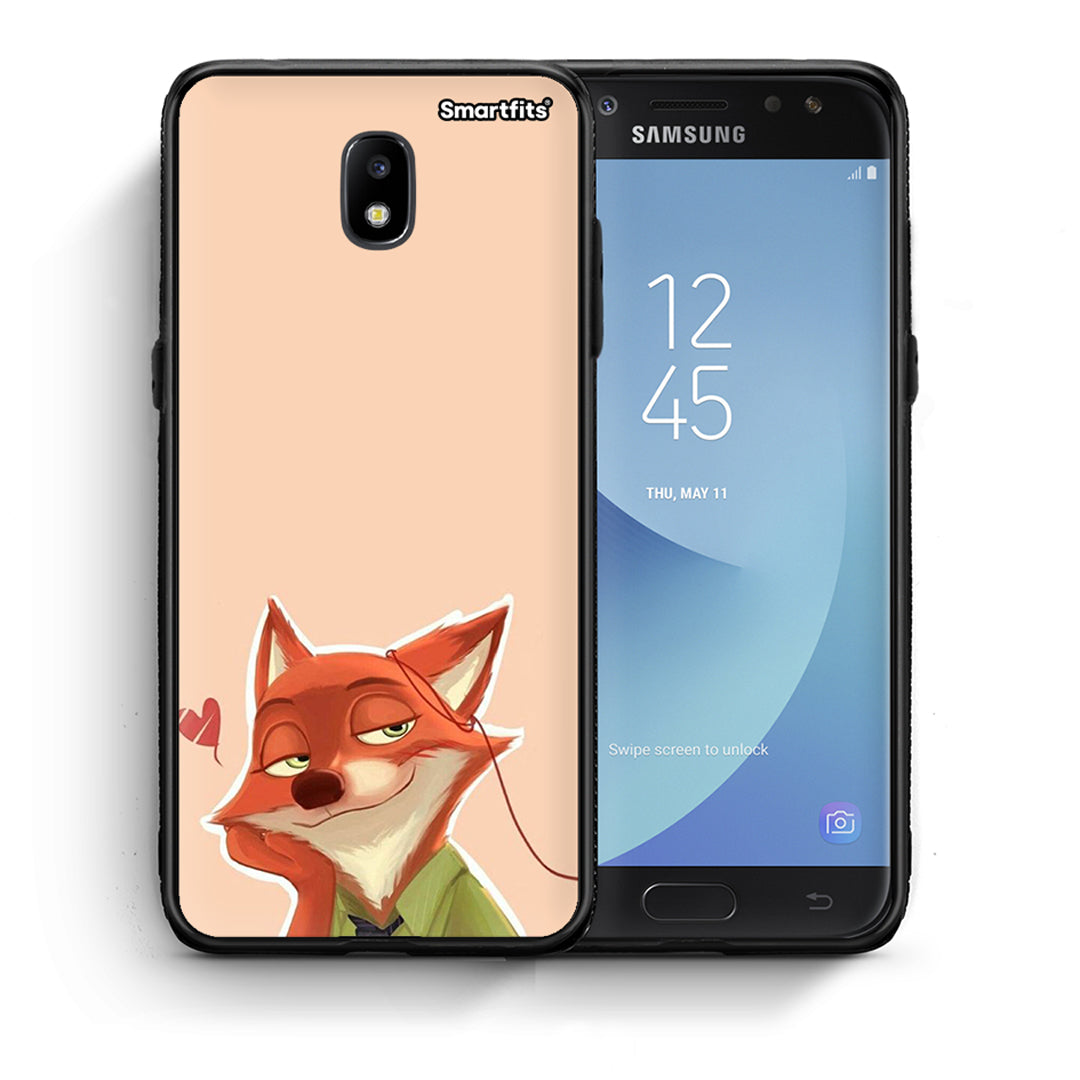 Θήκη Samsung J5 2017 Nick Wilde And Judy Hopps Love 1 από τη Smartfits με σχέδιο στο πίσω μέρος και μαύρο περίβλημα | Samsung J5 2017 Nick Wilde And Judy Hopps Love 1 case with colorful back and black bezels