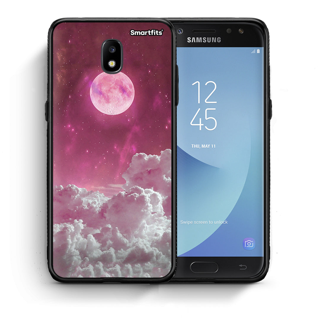 Θήκη Samsung J7 2017 Pink Moon από τη Smartfits με σχέδιο στο πίσω μέρος και μαύρο περίβλημα | Samsung J7 2017 Pink Moon case with colorful back and black bezels