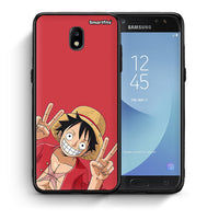 Thumbnail for Θήκη Samsung J7 2017 Pirate Luffy από τη Smartfits με σχέδιο στο πίσω μέρος και μαύρο περίβλημα | Samsung J7 2017 Pirate Luffy case with colorful back and black bezels