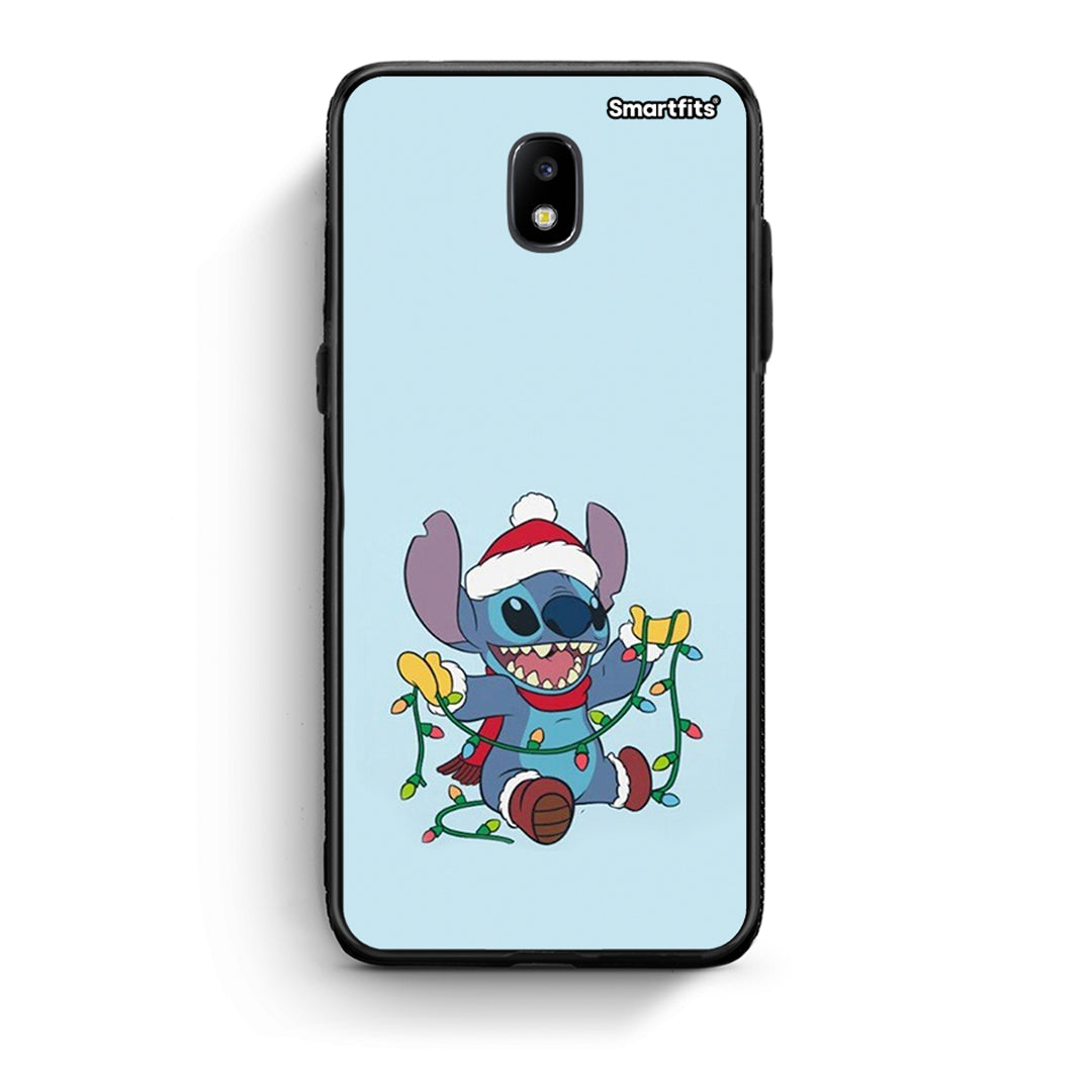 Samsung J7 2017 Santa Stich θήκη από τη Smartfits με σχέδιο στο πίσω μέρος και μαύρο περίβλημα | Smartphone case with colorful back and black bezels by Smartfits