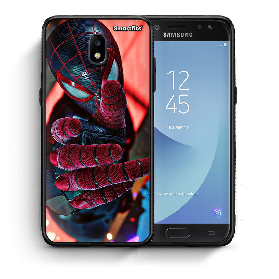 Θήκη Samsung J7 2017 Spider Hand από τη Smartfits με σχέδιο στο πίσω μέρος και μαύρο περίβλημα | Samsung J7 2017 Spider Hand case with colorful back and black bezels