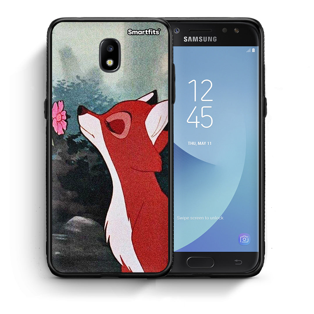 Θήκη Samsung J7 2017 Tod And Vixey Love 2 από τη Smartfits με σχέδιο στο πίσω μέρος και μαύρο περίβλημα | Samsung J7 2017 Tod And Vixey Love 2 case with colorful back and black bezels