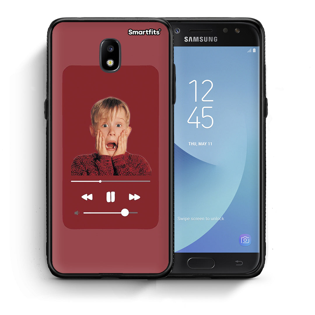 Θήκη Samsung J7 2017 Xmas Alone Music από τη Smartfits με σχέδιο στο πίσω μέρος και μαύρο περίβλημα | Samsung J7 2017 Xmas Alone Music case with colorful back and black bezels