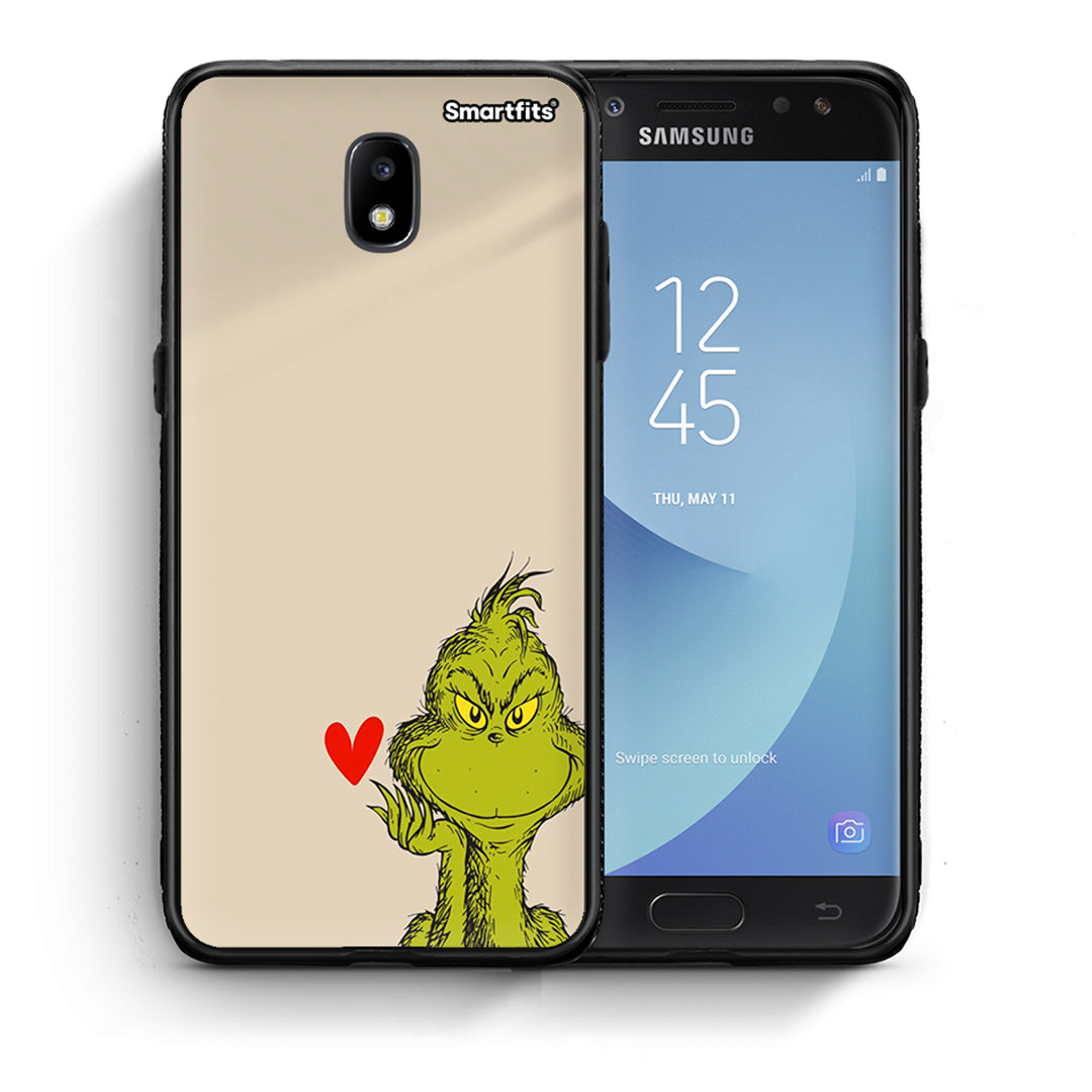 Θήκη Samsung J7 2017 Xmas Grinch από τη Smartfits με σχέδιο στο πίσω μέρος και μαύρο περίβλημα | Samsung J7 2017 Xmas Grinch case with colorful back and black bezels