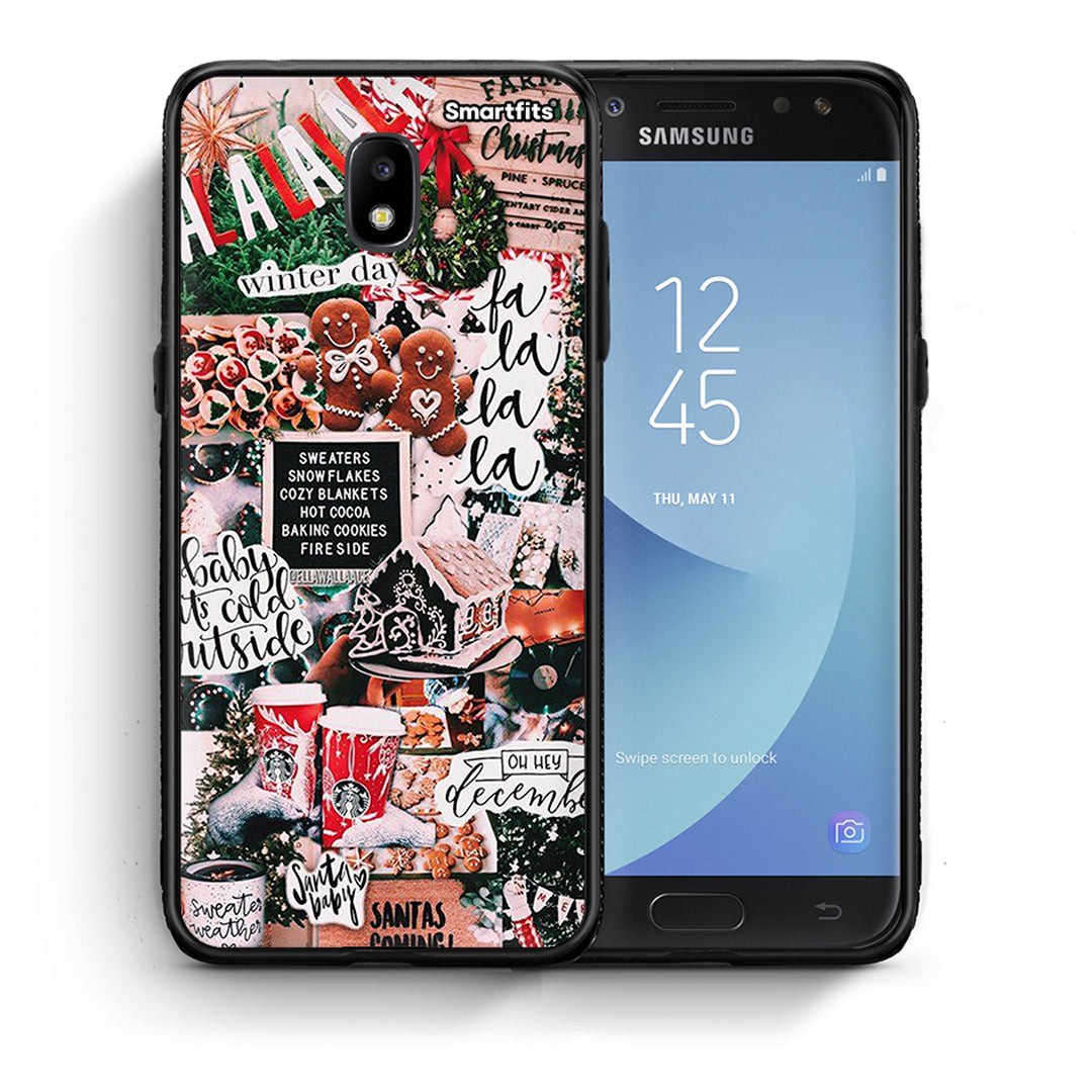 Θήκη Samsung J7 2017 Xmas Habbits από τη Smartfits με σχέδιο στο πίσω μέρος και μαύρο περίβλημα | Samsung J7 2017 Xmas Habbits case with colorful back and black bezels