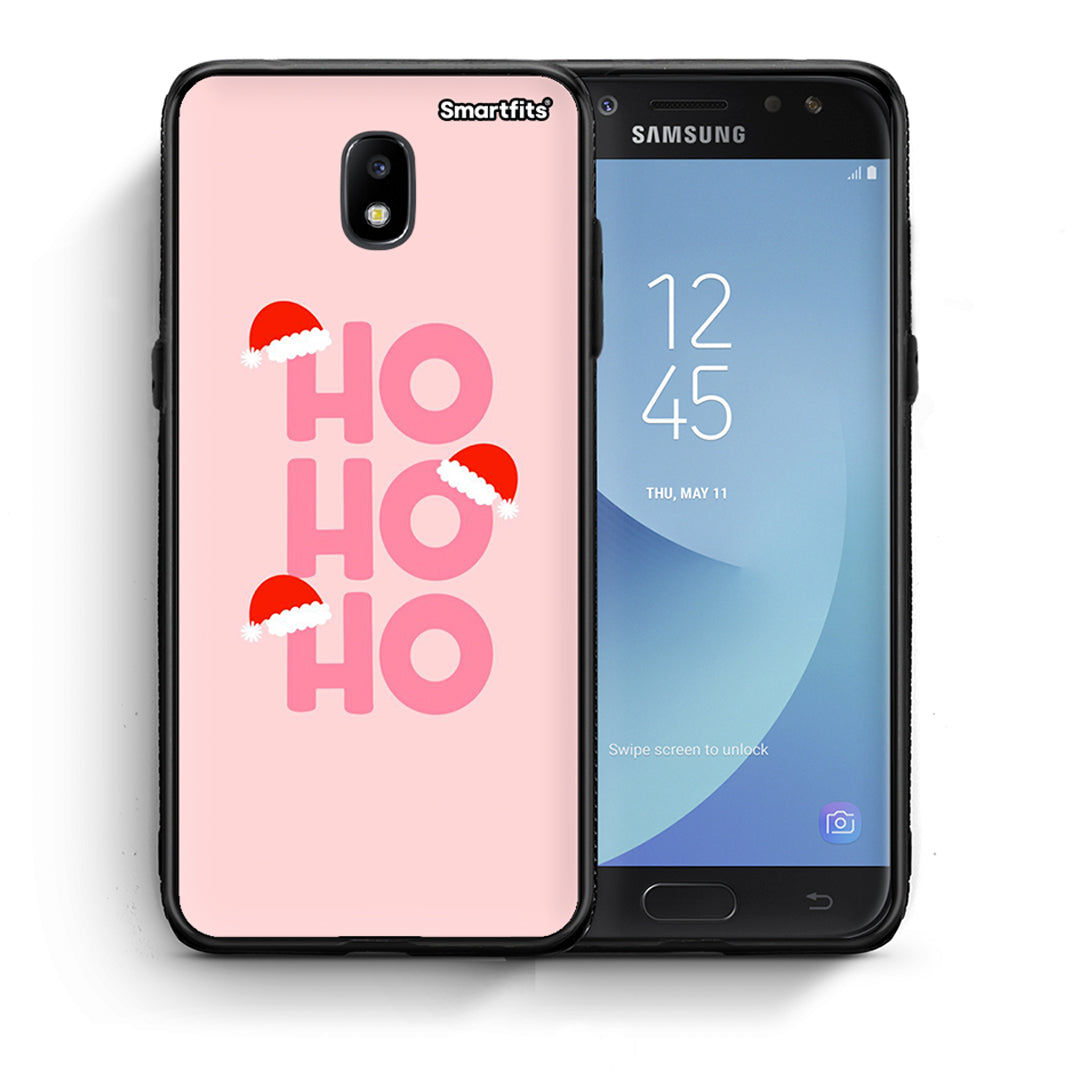 Θήκη Samsung J7 2017 Xmas Ho Ho Ho από τη Smartfits με σχέδιο στο πίσω μέρος και μαύρο περίβλημα | Samsung J7 2017 Xmas Ho Ho Ho case with colorful back and black bezels