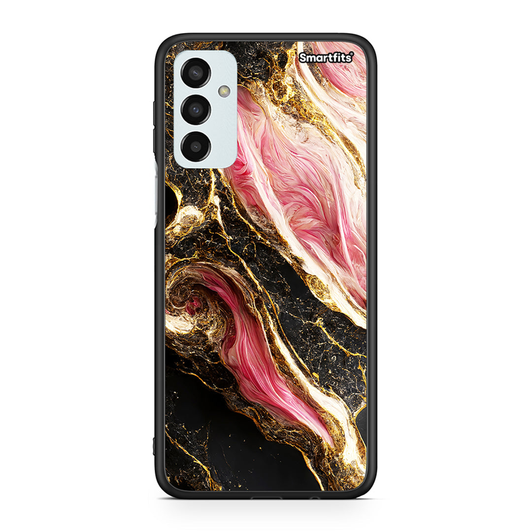 Samsung M13 Glamorous Pink Marble θήκη από τη Smartfits με σχέδιο στο πίσω μέρος και μαύρο περίβλημα | Smartphone case with colorful back and black bezels by Smartfits