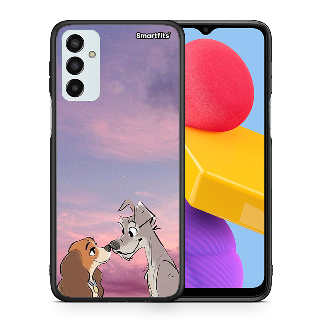 Θήκη Samsung M13 Lady And Tramp από τη Smartfits με σχέδιο στο πίσω μέρος και μαύρο περίβλημα | Samsung M13 Lady And Tramp case with colorful back and black bezels