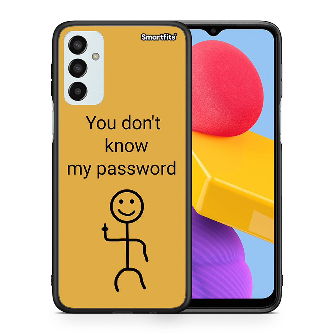 Θήκη Samsung M13 My Password από τη Smartfits με σχέδιο στο πίσω μέρος και μαύρο περίβλημα | Samsung M13 My Password case with colorful back and black bezels