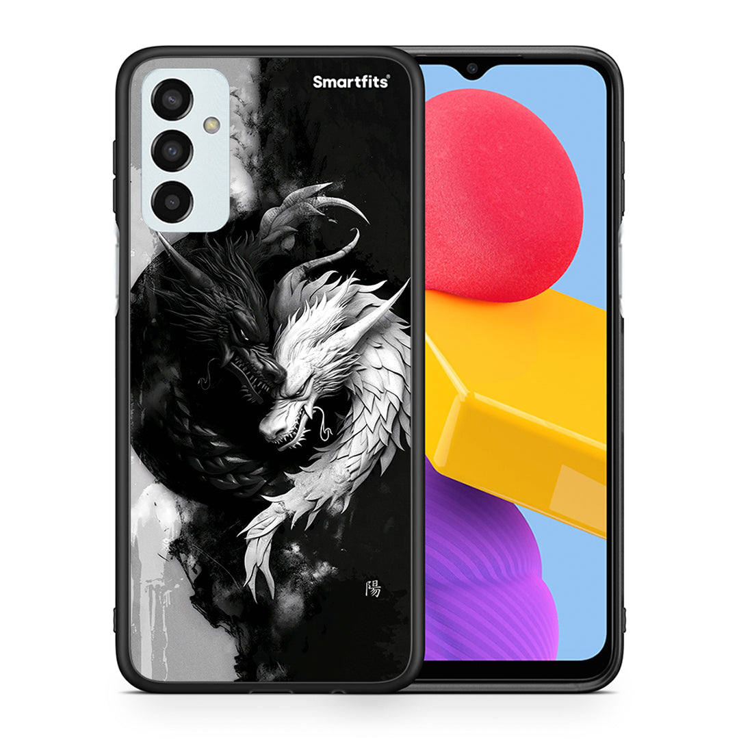 Θήκη Samsung M13 Yin Yang από τη Smartfits με σχέδιο στο πίσω μέρος και μαύρο περίβλημα | Samsung M13 Yin Yang case with colorful back and black bezels