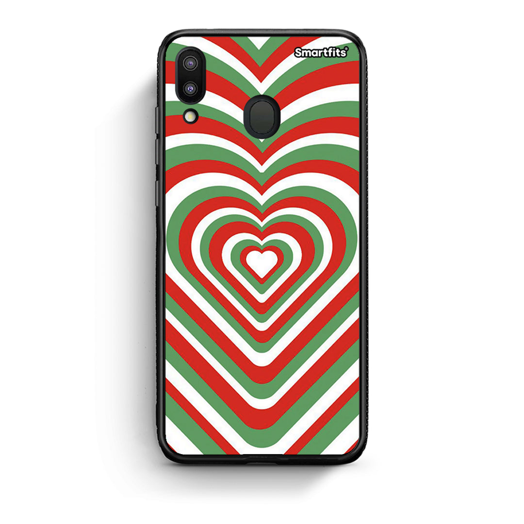 Samsung M20 Christmas Hearts θήκη από τη Smartfits με σχέδιο στο πίσω μέρος και μαύρο περίβλημα | Smartphone case with colorful back and black bezels by Smartfits