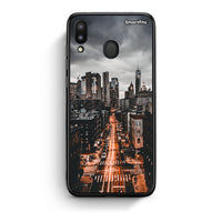 Thumbnail for Samsung M20 City Lights θήκη από τη Smartfits με σχέδιο στο πίσω μέρος και μαύρο περίβλημα | Smartphone case with colorful back and black bezels by Smartfits
