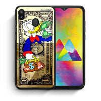 Thumbnail for Θήκη Samsung M20 Duck Money από τη Smartfits με σχέδιο στο πίσω μέρος και μαύρο περίβλημα | Samsung M20 Duck Money case with colorful back and black bezels