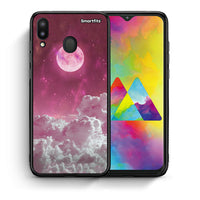 Thumbnail for Θήκη Samsung M20 Pink Moon από τη Smartfits με σχέδιο στο πίσω μέρος και μαύρο περίβλημα | Samsung M20 Pink Moon case with colorful back and black bezels