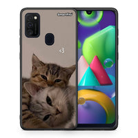 Thumbnail for Θήκη Samsung M21 / M31 Cats In Love από τη Smartfits με σχέδιο στο πίσω μέρος και μαύρο περίβλημα | Samsung M21 / M31 Cats In Love case with colorful back and black bezels