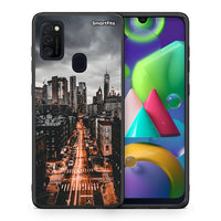 Thumbnail for Θήκη Samsung M21/M31 City Lights από τη Smartfits με σχέδιο στο πίσω μέρος και μαύρο περίβλημα | Samsung M21/M31 City Lights case with colorful back and black bezels