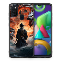 Thumbnail for Θήκη Samsung M21/M31 Dragons Fight από τη Smartfits με σχέδιο στο πίσω μέρος και μαύρο περίβλημα | Samsung M21/M31 Dragons Fight case with colorful back and black bezels