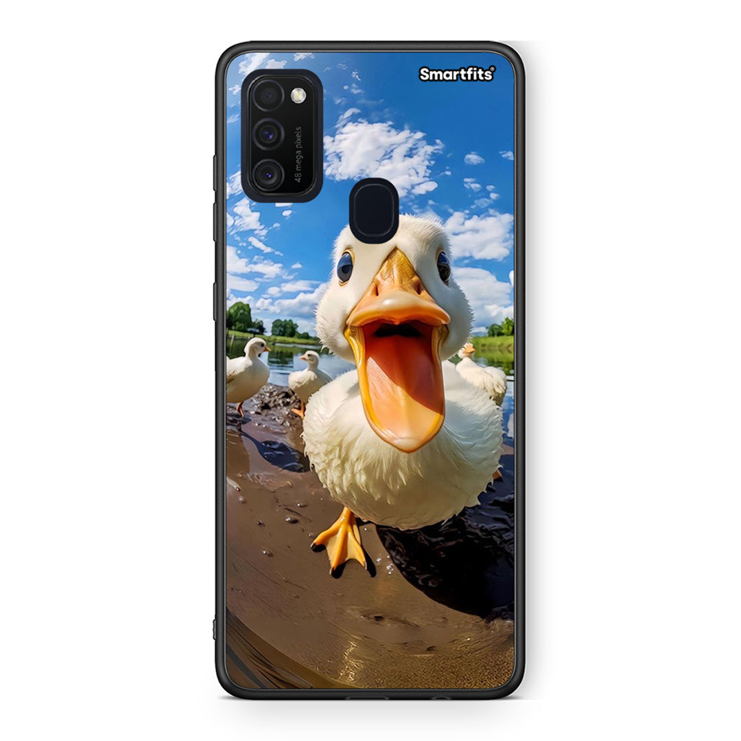 Samsung M21/M31 Duck Face θήκη από τη Smartfits με σχέδιο στο πίσω μέρος και μαύρο περίβλημα | Smartphone case with colorful back and black bezels by Smartfits