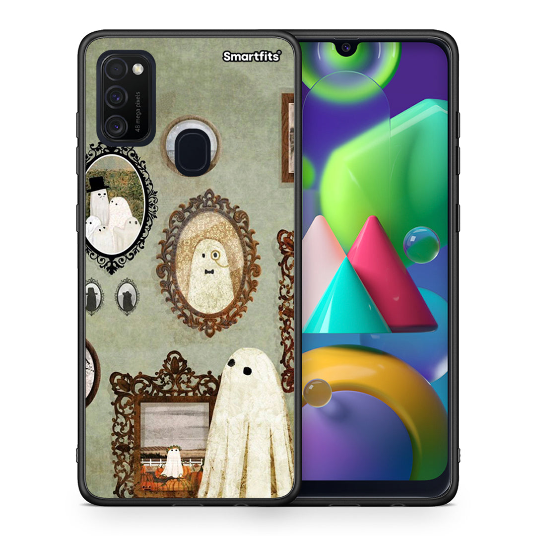 Θήκη Samsung M21 / M31 Halloween Ghost Season από τη Smartfits με σχέδιο στο πίσω μέρος και μαύρο περίβλημα | Samsung M21 / M31 Halloween Ghost Season case with colorful back and black bezels