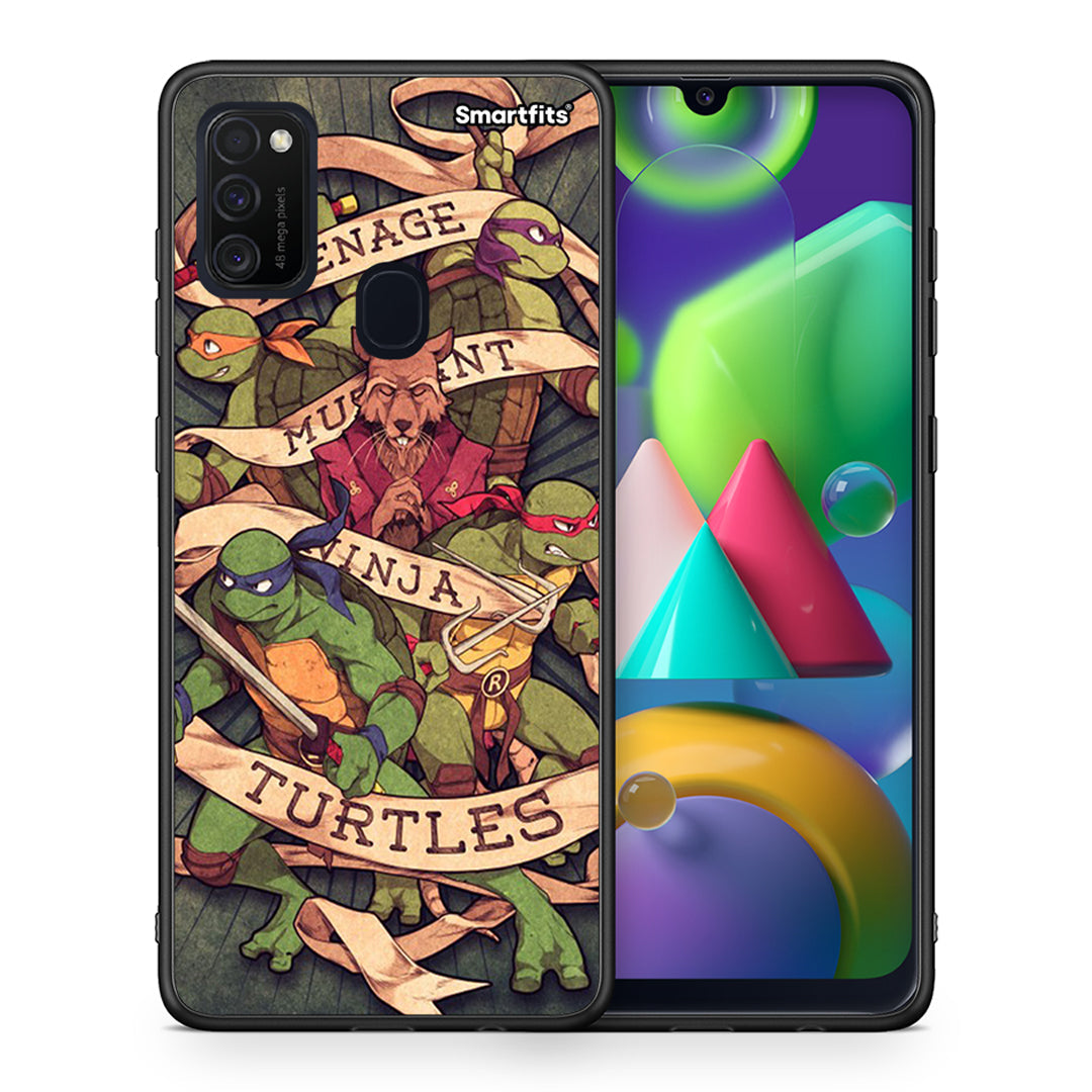 Θήκη Samsung M21/M31 Ninja Turtles από τη Smartfits με σχέδιο στο πίσω μέρος και μαύρο περίβλημα | Samsung M21/M31 Ninja Turtles case with colorful back and black bezels
