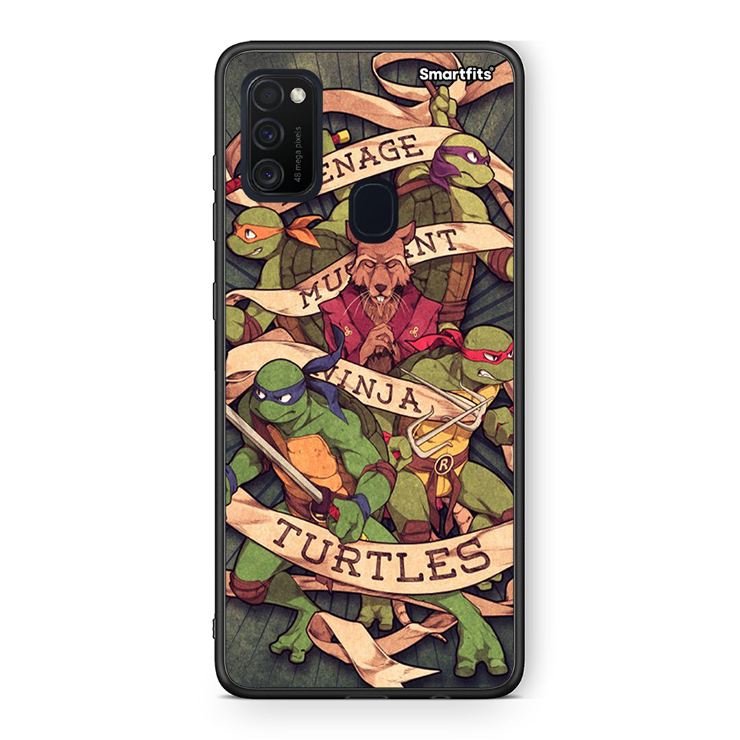 Samsung M21/M31 Ninja Turtles θήκη από τη Smartfits με σχέδιο στο πίσω μέρος και μαύρο περίβλημα | Smartphone case with colorful back and black bezels by Smartfits