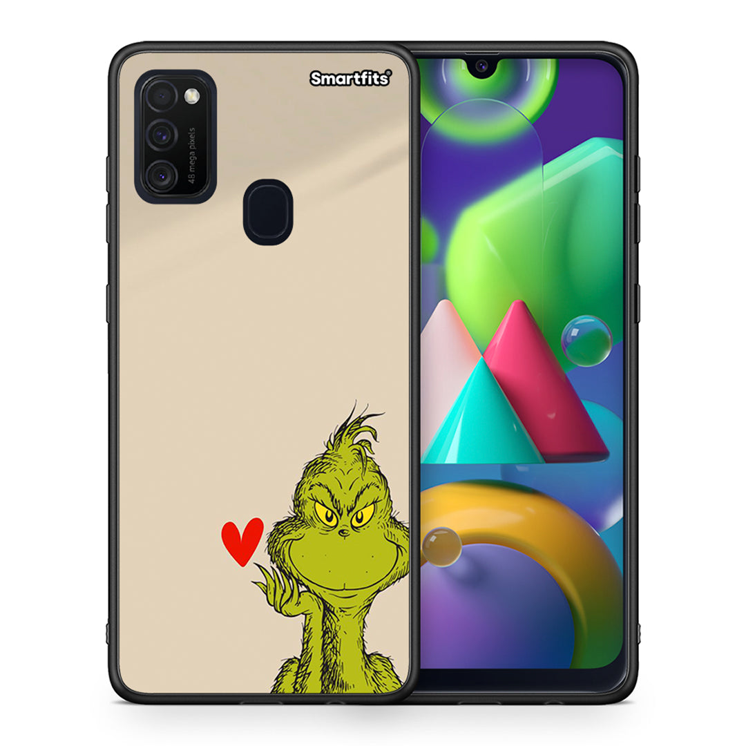 Θήκη Samsung M21/M31 Xmas Grinch από τη Smartfits με σχέδιο στο πίσω μέρος και μαύρο περίβλημα | Samsung M21/M31 Xmas Grinch case with colorful back and black bezels