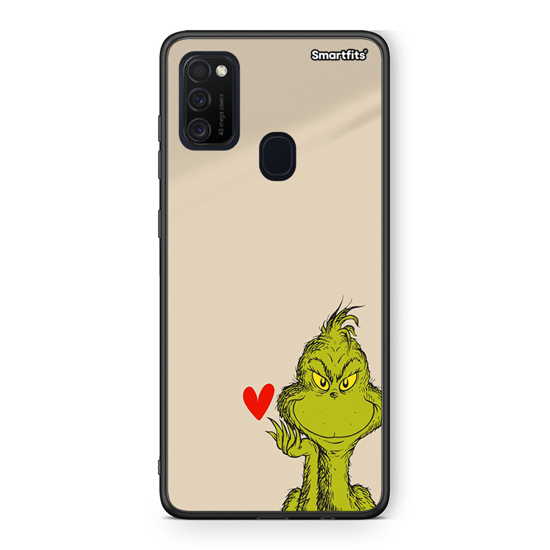 Samsung M21/M31 Xmas Grinch θήκη από τη Smartfits με σχέδιο στο πίσω μέρος και μαύρο περίβλημα | Smartphone case with colorful back and black bezels by Smartfits