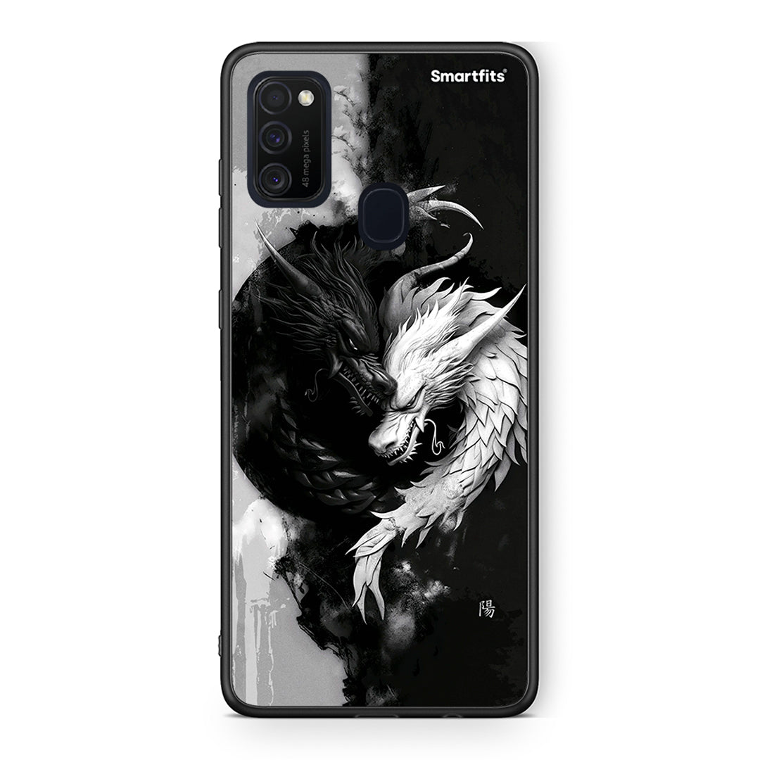 Samsung M21 / M31 Yin Yang Θήκη από τη Smartfits με σχέδιο στο πίσω μέρος και μαύρο περίβλημα | Smartphone case with colorful back and black bezels by Smartfits