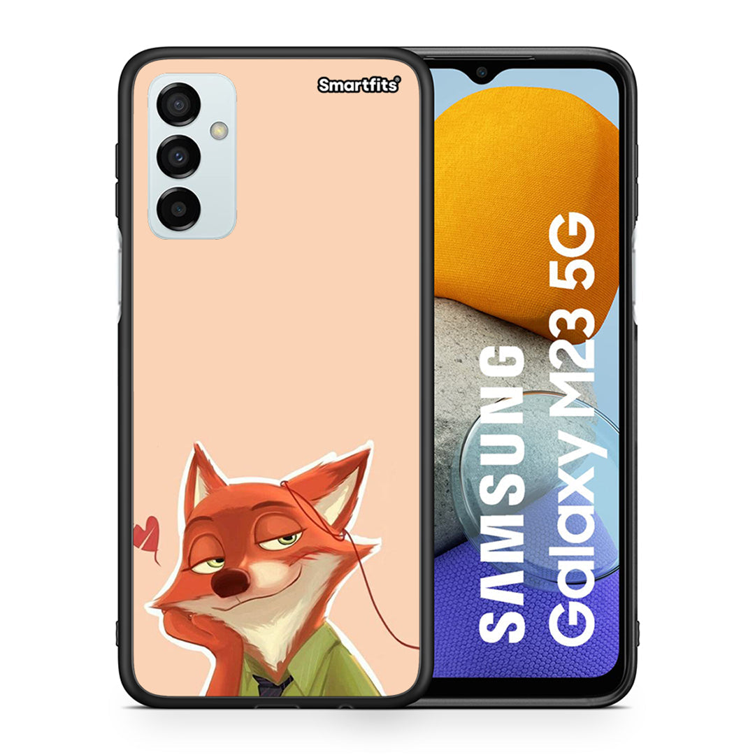 Θήκη Samsung M23 Nick Wilde And Judy Hopps Love 1 από τη Smartfits με σχέδιο στο πίσω μέρος και μαύρο περίβλημα | Samsung M23 Nick Wilde And Judy Hopps Love 1 case with colorful back and black bezels